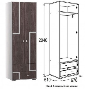 Шкаф 670 мм 2-х дверный для одежды Омега 16 (штанга) в Берёзовском - beryozovskij.mebel-e96.ru